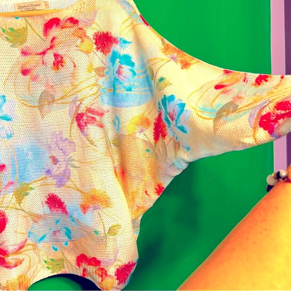 Made in Italy S Brand New Loggia de Tesitory Floral Blouse Spring Summer Bright - Picture 6 of 10